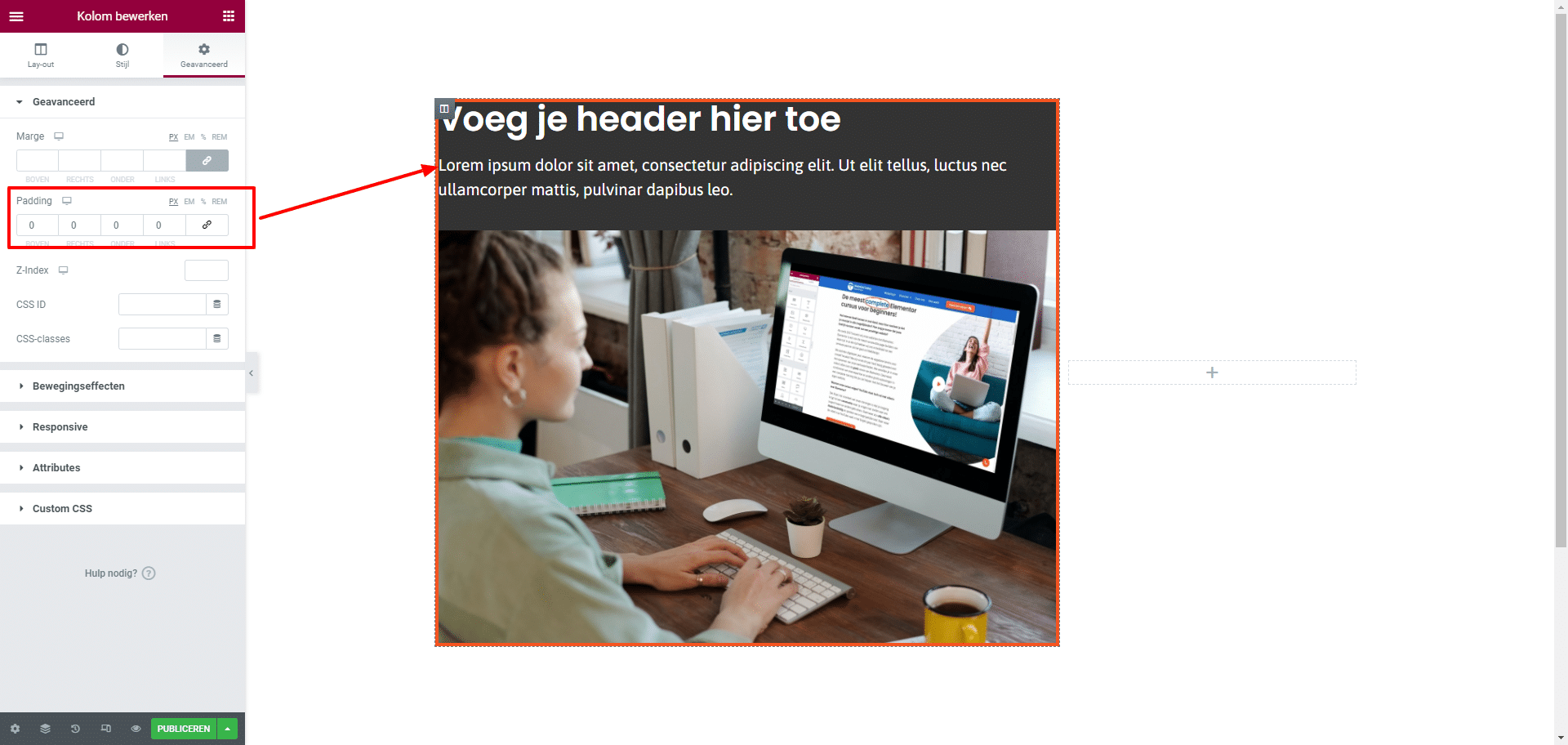 Elementor Marge en Padding uitgelegd in makkelijke taal!