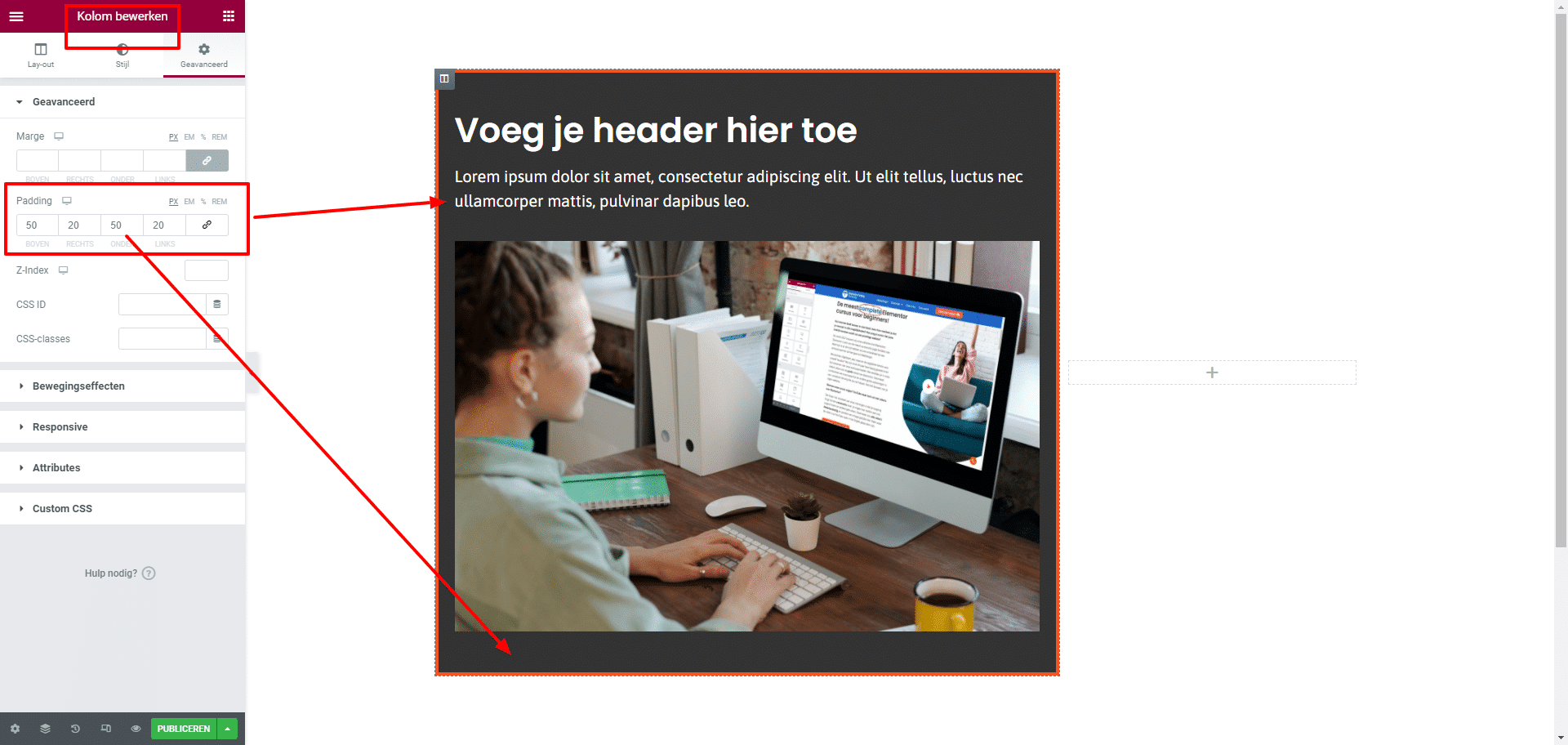 Elementor Marge en Padding uitgelegd in makkelijke taal!